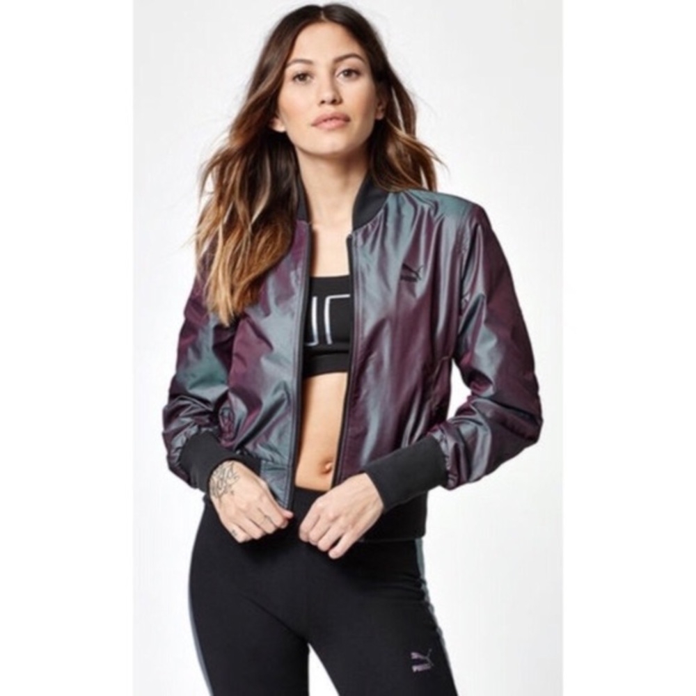 Iridescent bomber jacket